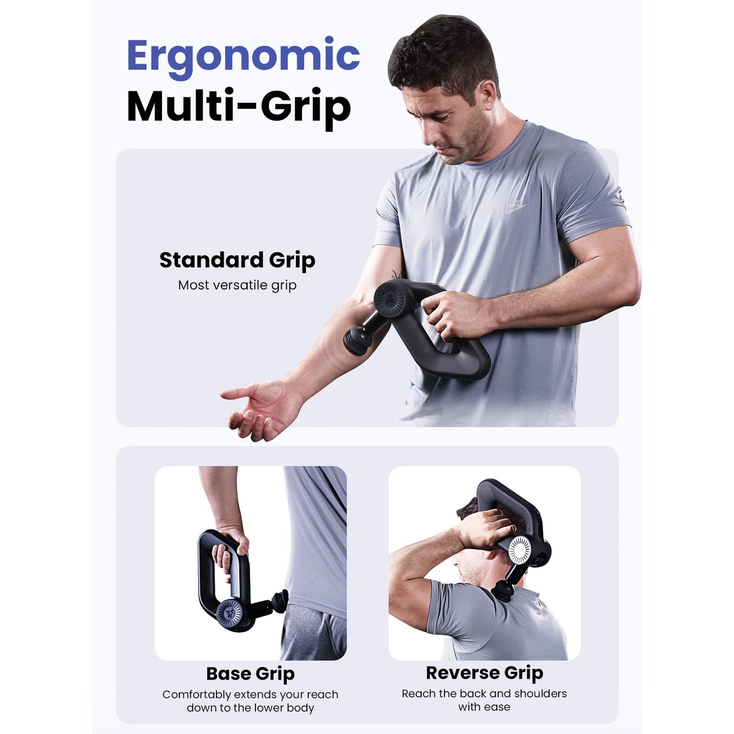BOB AND BRAD D6 Pro Plus Massage Gun with Heat, 16mm Amplitude, Deep Tissue Percussion Massager
