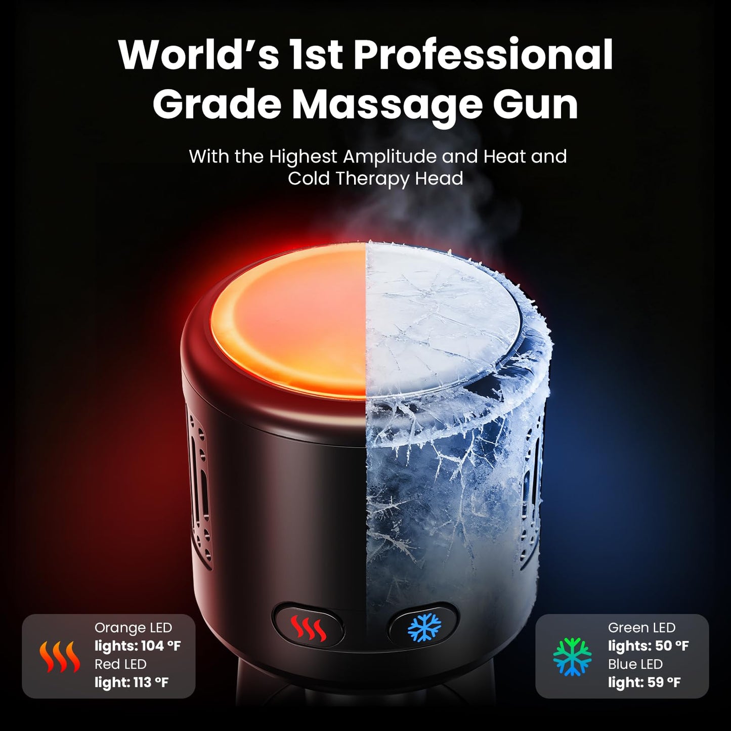 BOB AND BRAD D6 Pro Max+ Massage Gun with Heat & Cold, 16mm Amplitude, Deep Tissue Percussion Massager